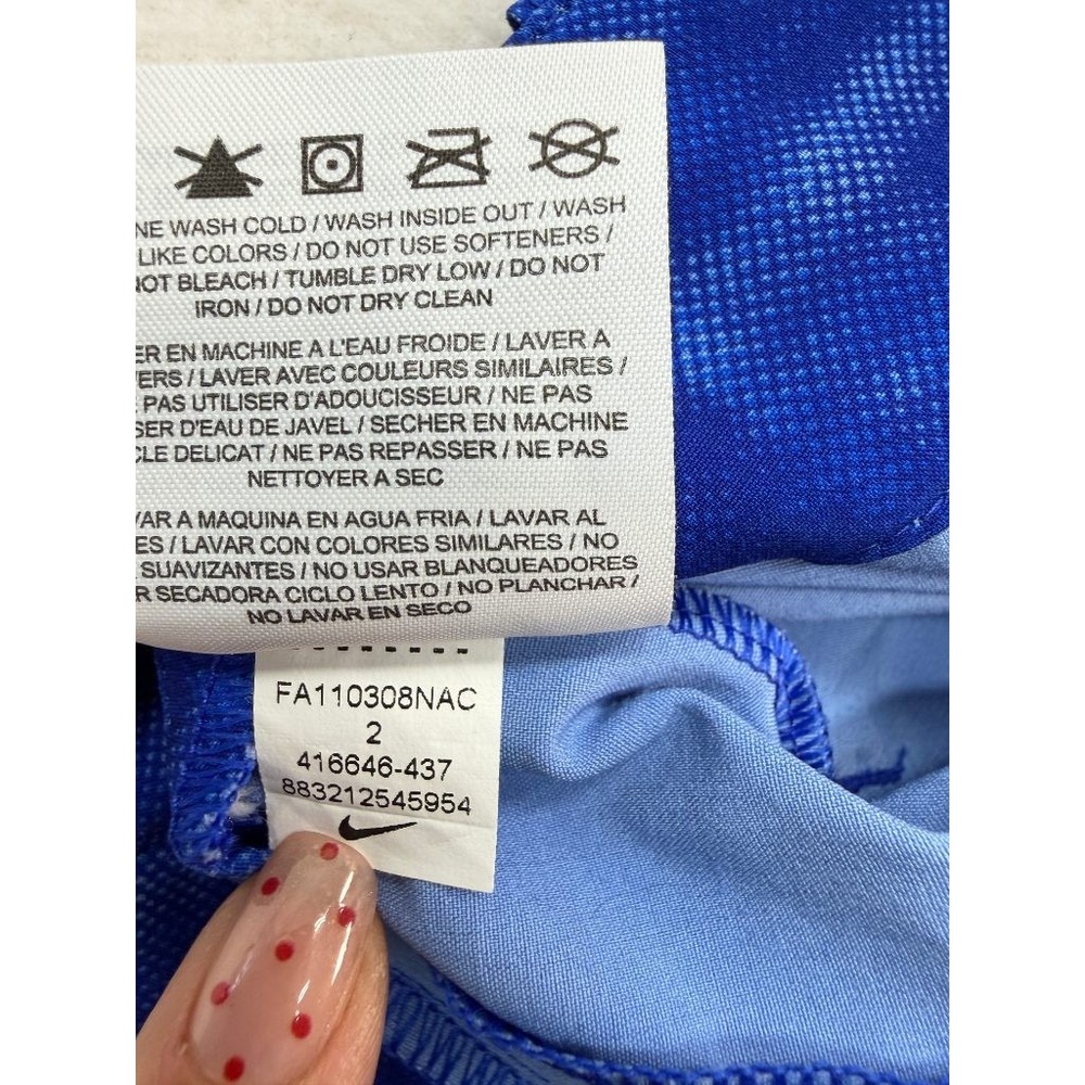 Nike Dri-FIT Plaid Performance Golf Shorts Womens 2 Blue - Picture 9 of 11